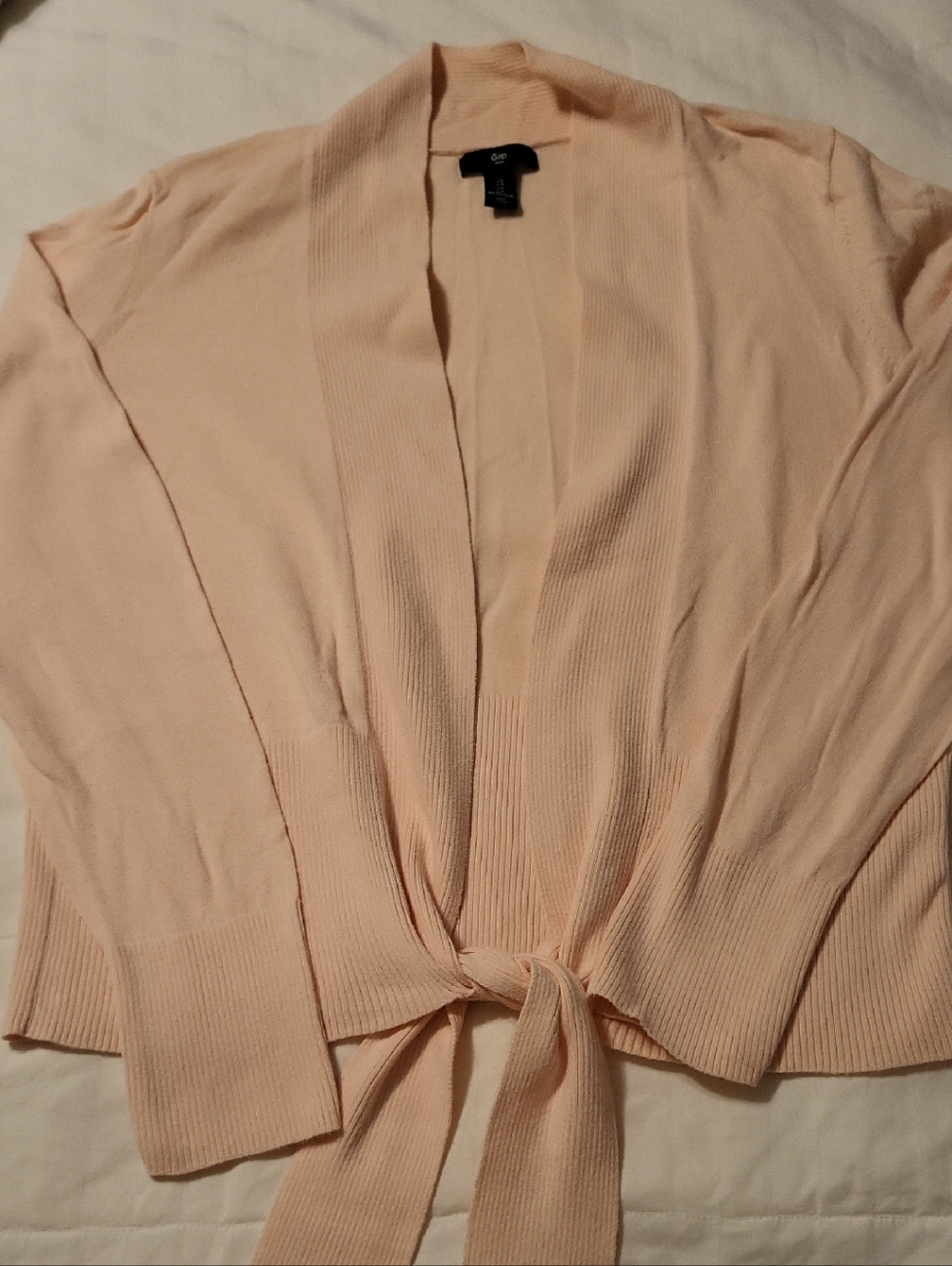 GAP Peach Tie-Front Cardigan Sweater